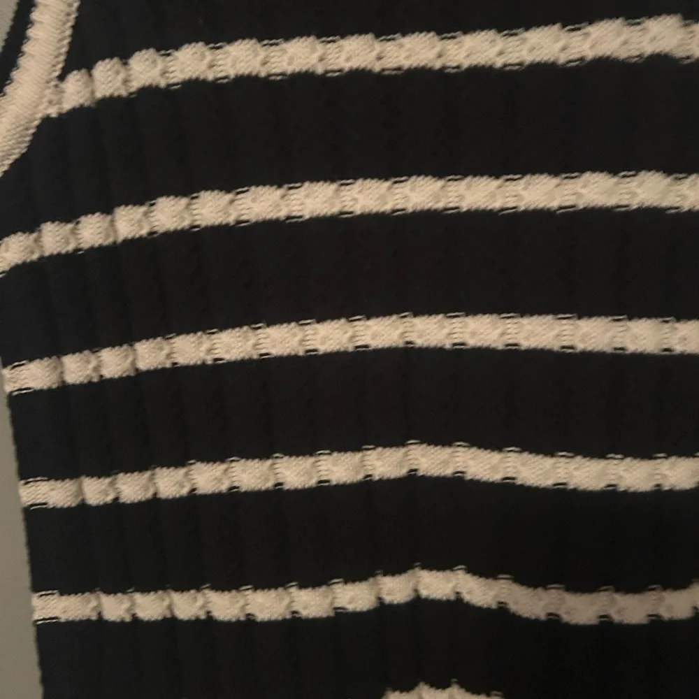 Joan Rivers Black and White Striped Crew Neck Sweater - Picture 6 of 8
